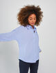 I.Code blue shirt with embroidery on chest-3