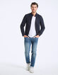 Blouson marine réversible et bi matière Homme-6