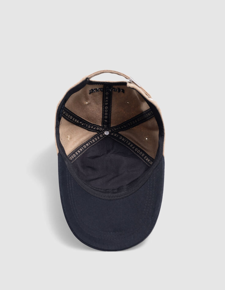 Boy’s camel cap with embroidered bouclette lightning-K-8