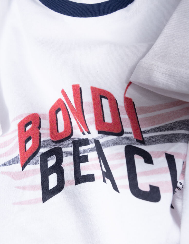 Wit T-shirt biokatoen strepen-vliegers jongens-5