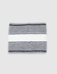 Grijze gebreide snood jacquard tekst jongens-3