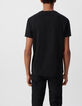 Zwart T-shirt borduursel maan Heren-3