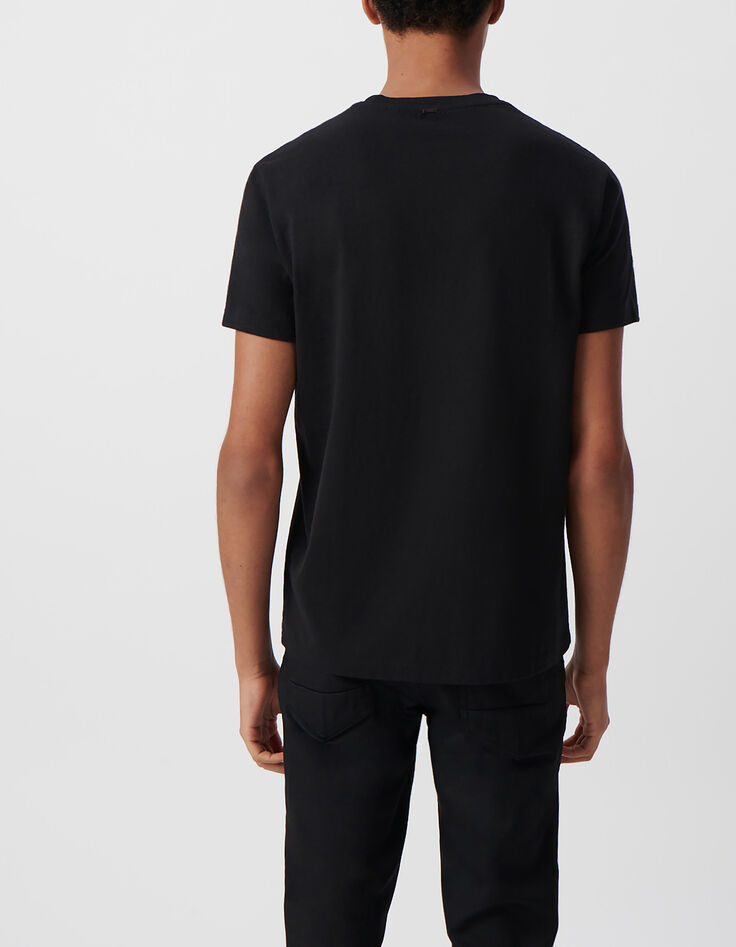 Zwart T-shirt borduursel maan Heren-3
