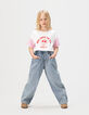 Girls’ blue balloon jeans with elasticated waist-1