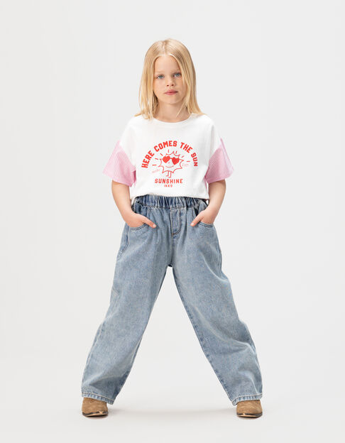 Blaue Mädchen-Ballonjeans mit Gummizug - IKKS