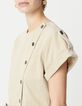 Combinaison beige fermeture asym&eacute;trique Femme-4