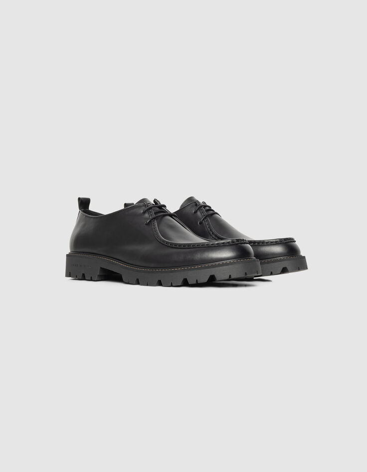Derbies noirs vintage cuir Homme-6
