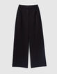 Pantalón ancho negro tiro alto mujer-6
