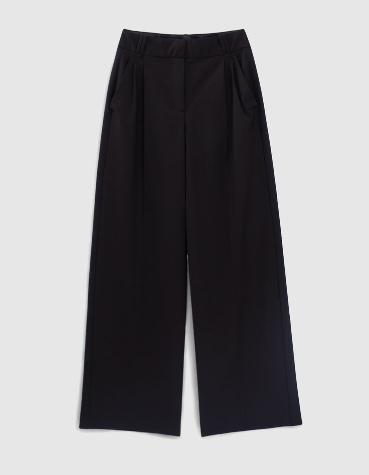 Pantalón ancho negro tiro alto mujer-6