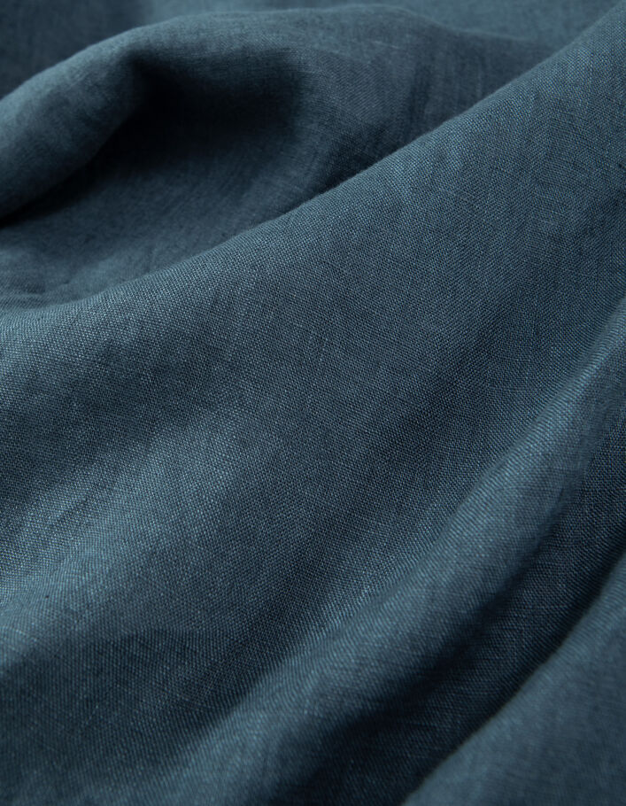 Leisteenblauw REGULAR overhemd 100% linnen Mao-kraag Heren - IKKS