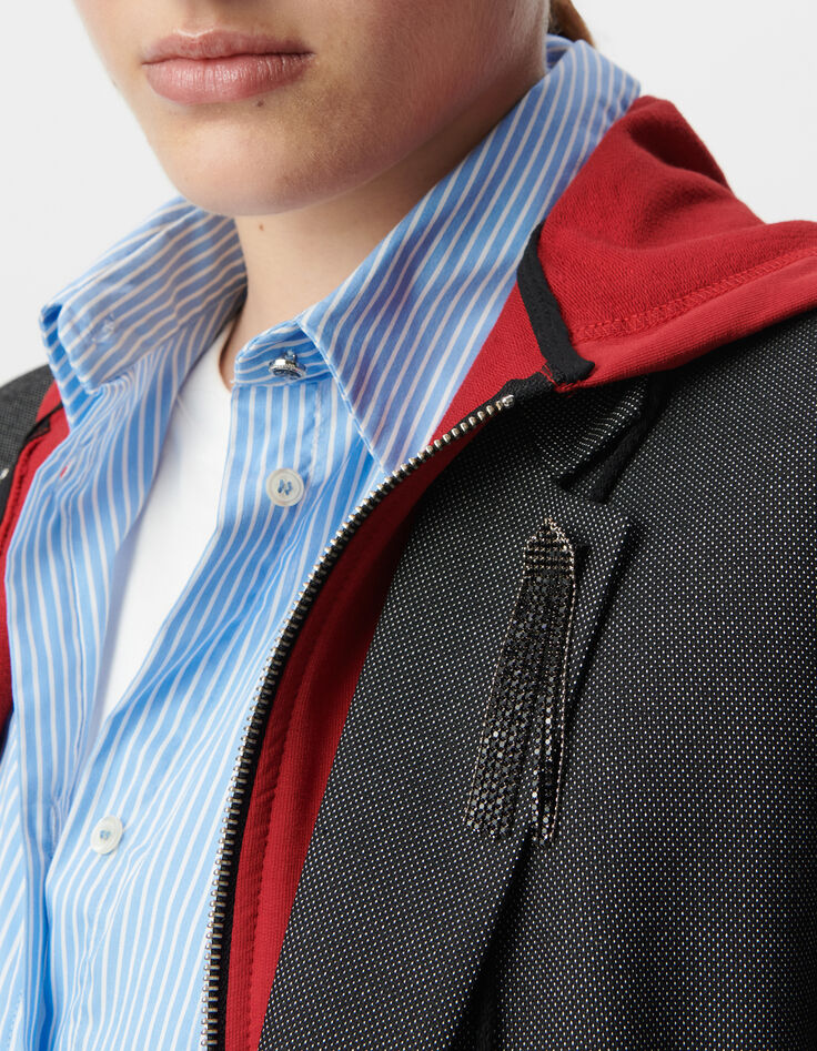 Chaqueta de traje oversize de caviar negro-5