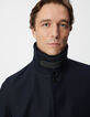 Men's blue trench coat with removable facing-5