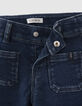 Blaue Jeans mit Beinfransen und Schalgürtel für Baby Girls-7