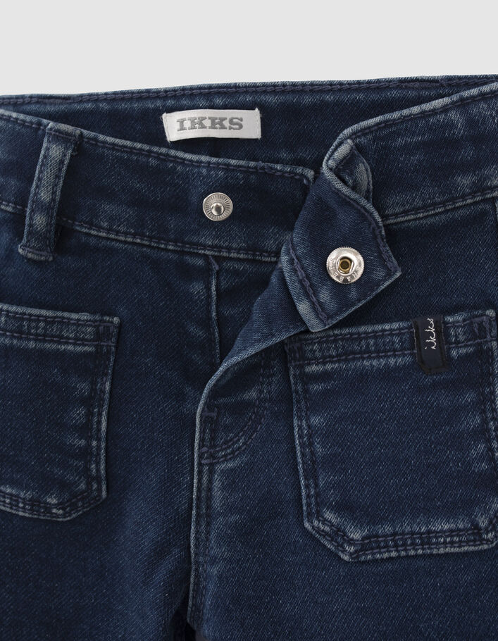 Blaue Jeans mit Beinfransen und Schalgürtel für Baby Girls-7