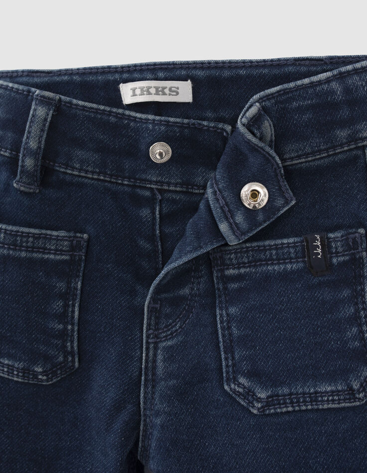 Blaue Jeans mit Beinfransen und Schalgürtel für Baby Girls-7