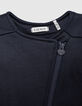 Navy vest laktricot bikerstijl babymeisjes-3