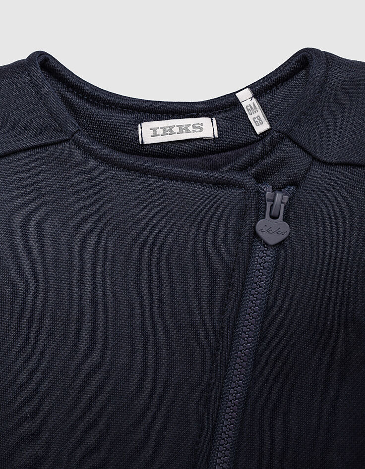 Navy vest laktricot bikerstijl babymeisjes-3