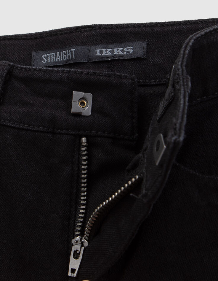 Gerade schwarze Battle-Jeans, Nietendesign für Mädchen-5