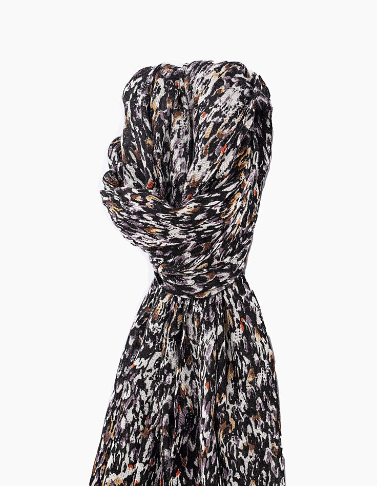 Chèche apport laine imprimé plumes "Rock Spirit" femme-2 Chèche apport laine imprimé plumes "Rock Spirit" femme-2