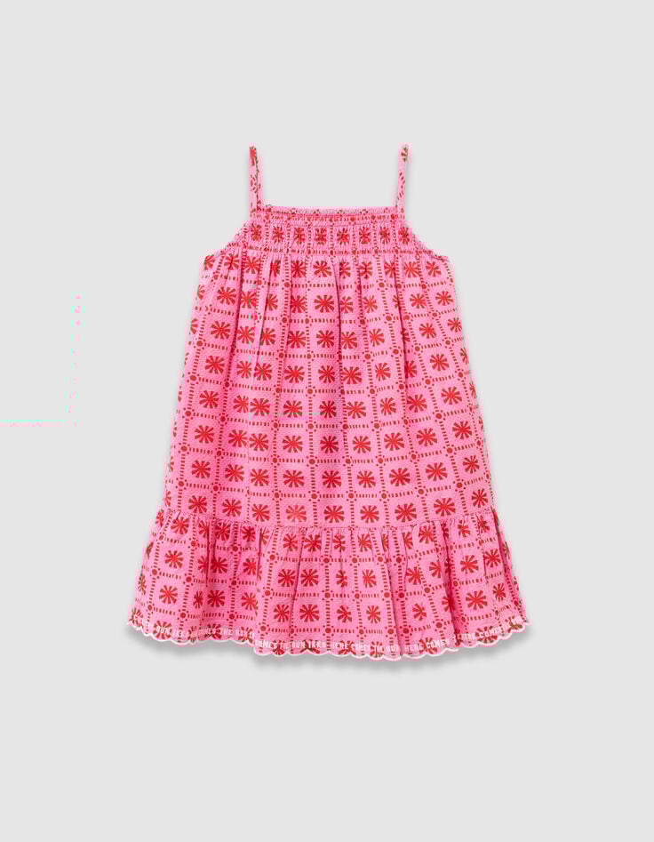 Girls’ pink graphic print dress-5 Girls’ pink graphic print dress-5