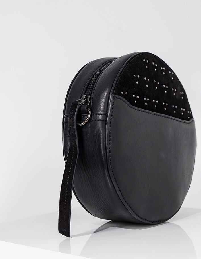 I.Code black studded leather round bag - IKKS
