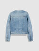 Veste en jean bleu col rond Femme-8