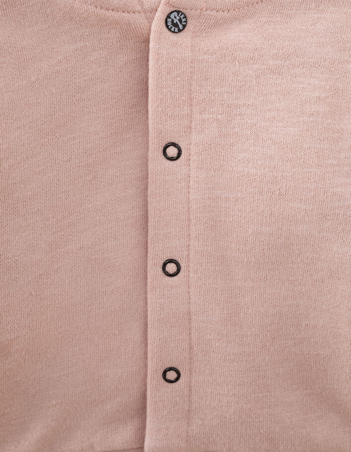 Sudadera rosa pálido bordado skull de felpa bio bebé-4
