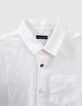 Boys’ off-white deep-dye-look cotton linen shirt-4