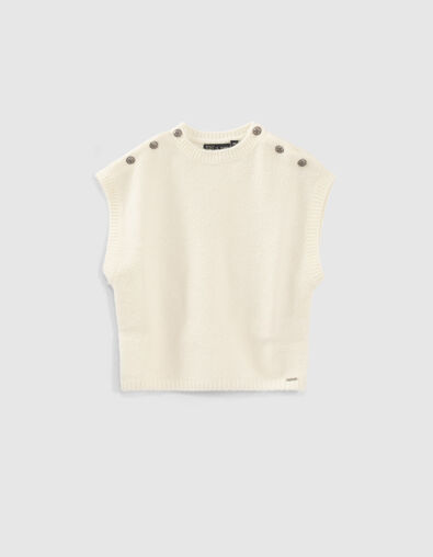 Pull mastic tricot &agrave; manches courtes fille - IKKS