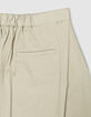 Beige midirok met plooidetail Dames-1