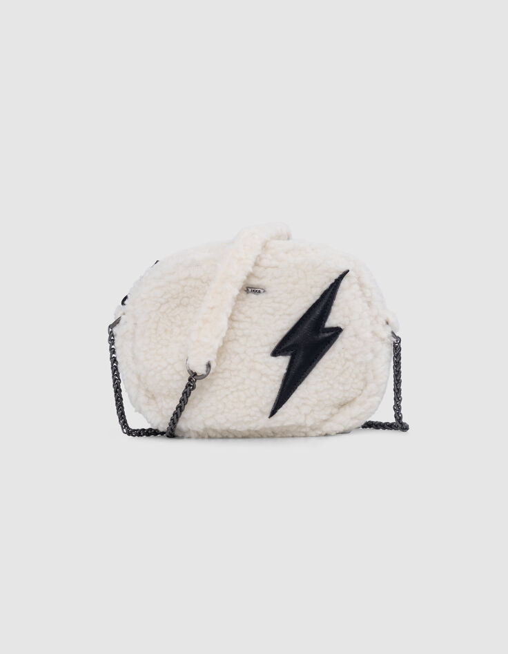Bolso crudo sherpa reciclado insignia rayo niña-2