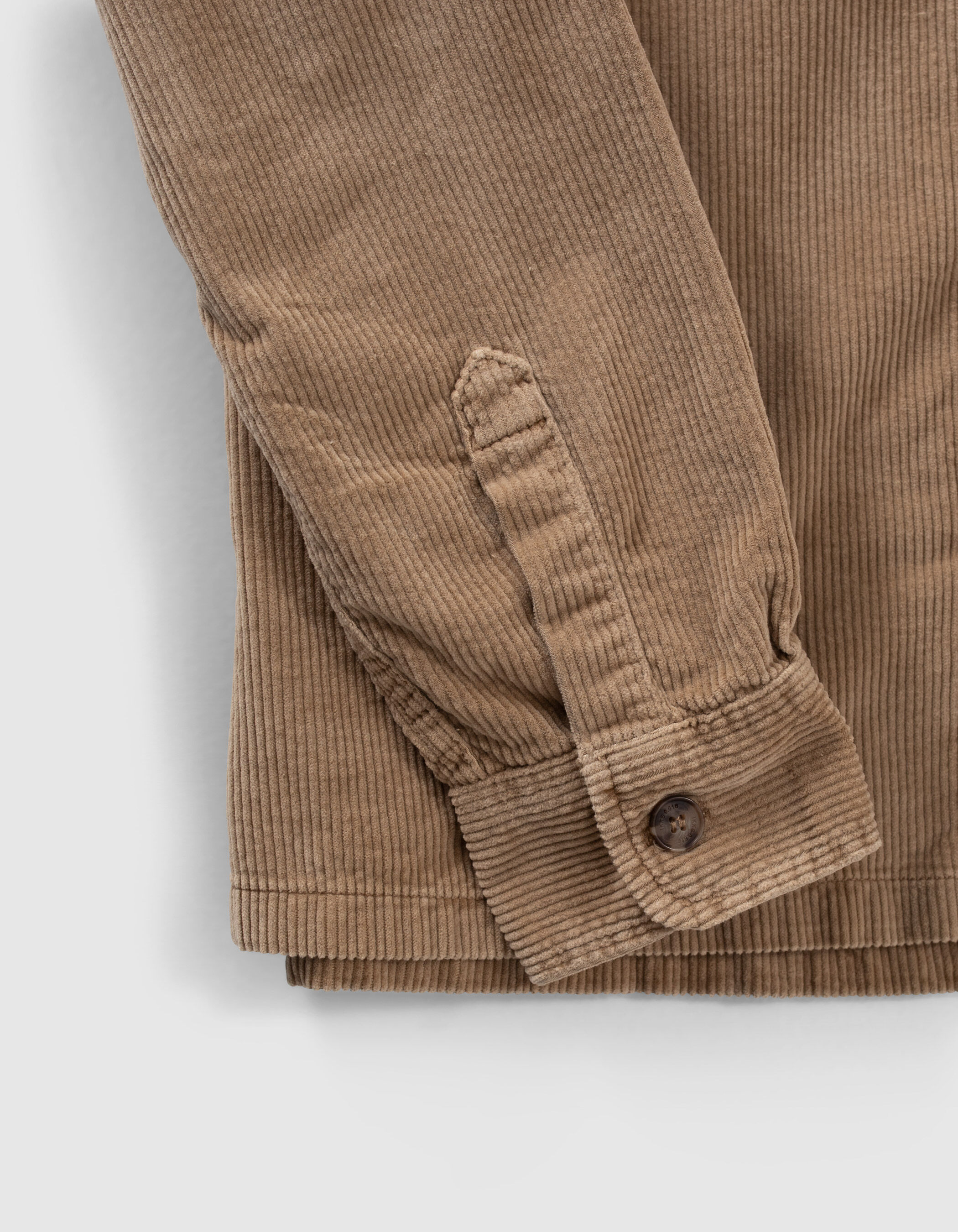 Surchemise REGULAR beige en velours c tel Homme