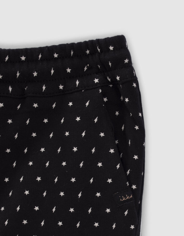 Girls’ black joggers with lightning star print-2