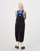 Robe-salopette midi en jean gris fendue fille-3