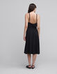 Robe longue noire recyclée Femme-3