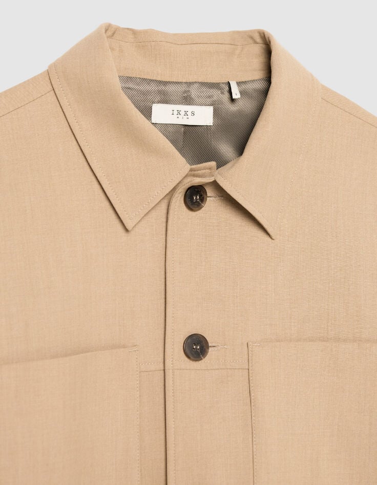 Chaqueta de traje de esp&iacute;ritu overshirt beige oscuro-5
