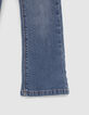 Jean FLARE bleu Waterless avec ceinture-foulard fille-4