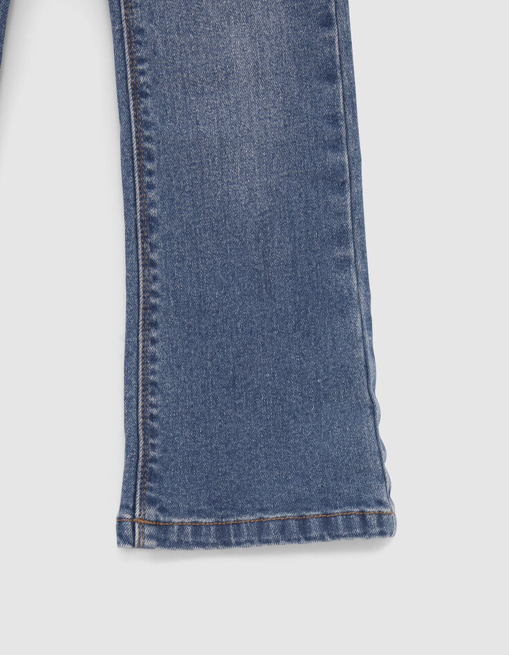 Jean FLARE bleu Waterless avec ceinture-foulard fille-4