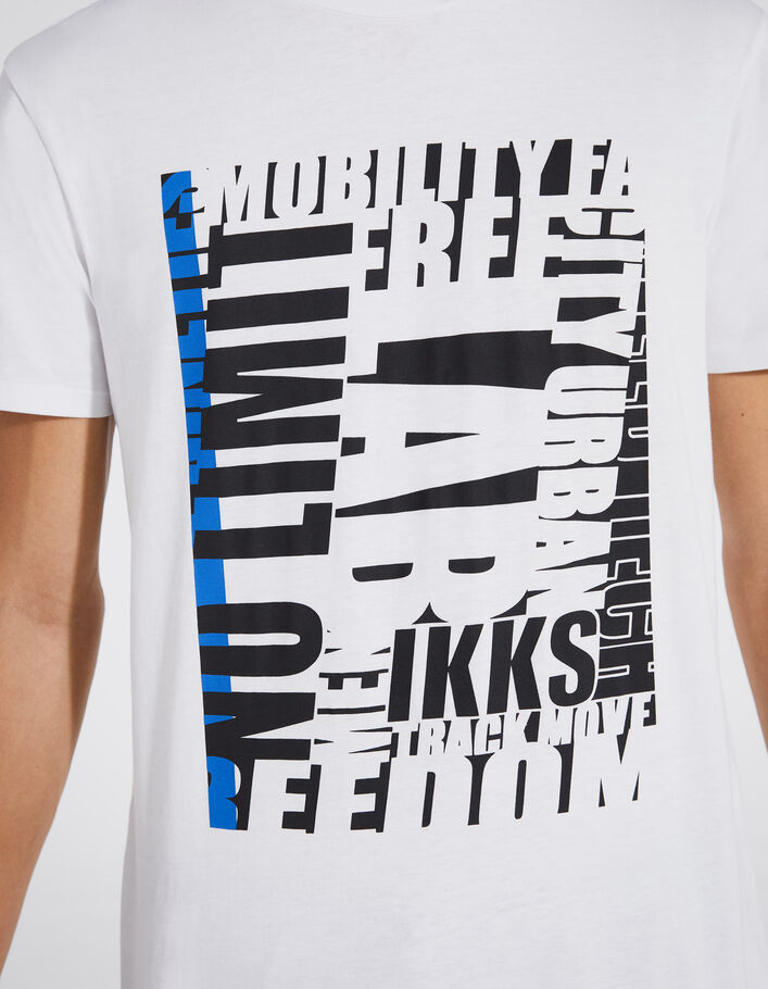 Wit T-shirt maxi letterprint DRY FAST Heren - IKKS