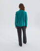 Women’s amazonite knit sweater with  shoulder buttons-2
