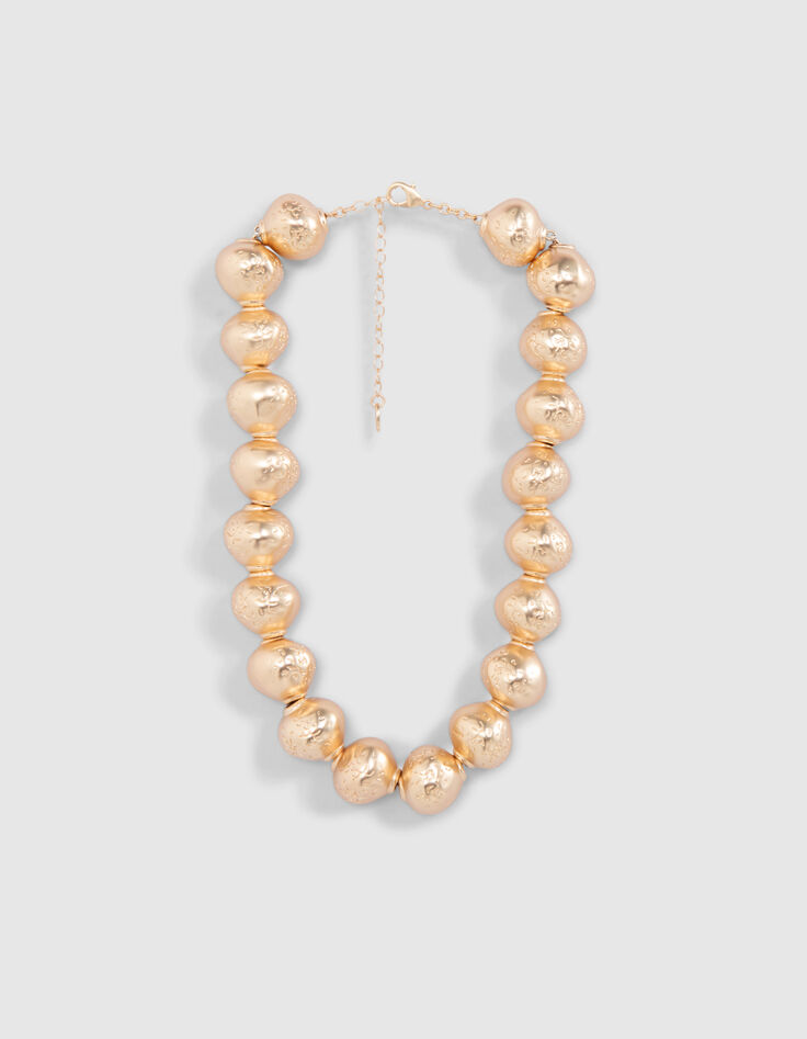 Pure Edition - Collar cuentas doradas oversize-1