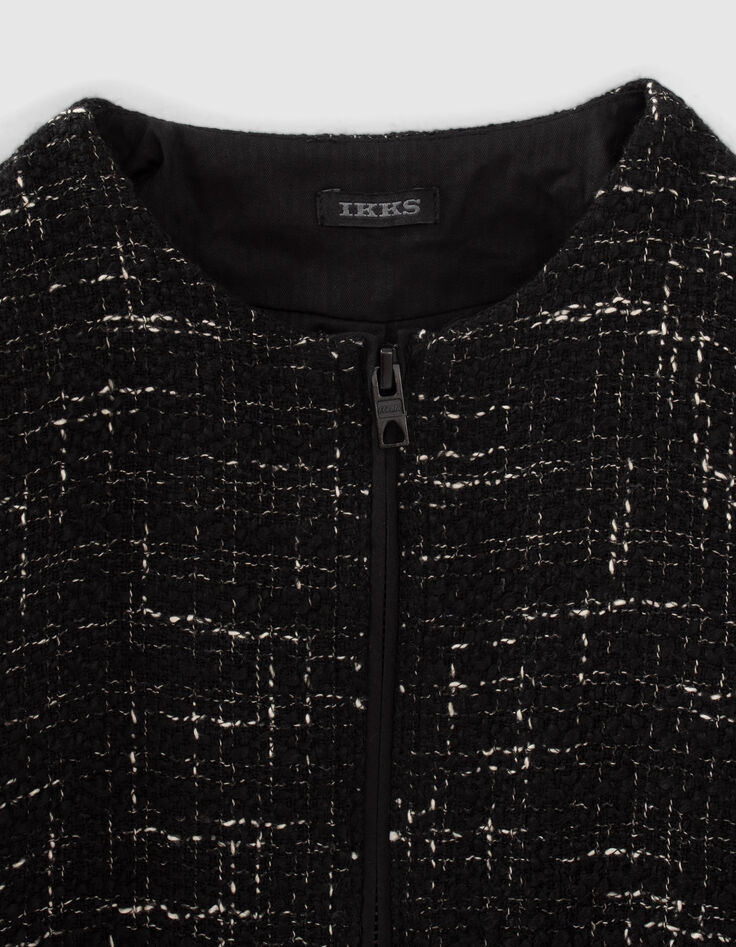 Veste noire façon tweed mini me fille-4