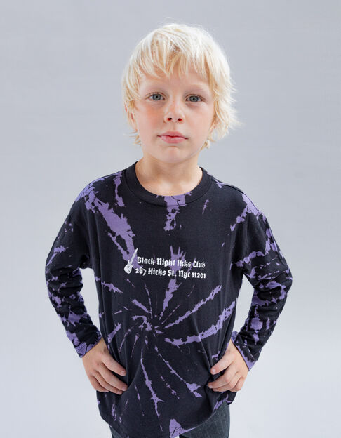 Violet T-shirt all-over tie and dye jongens