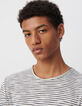T-shirt marinière blanc rayures marine Homme-4
