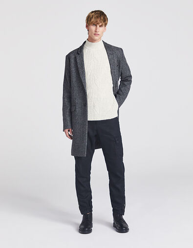 Pantalón battle CROPPED negro de lino y bajos elásticos Hombre - IKKS