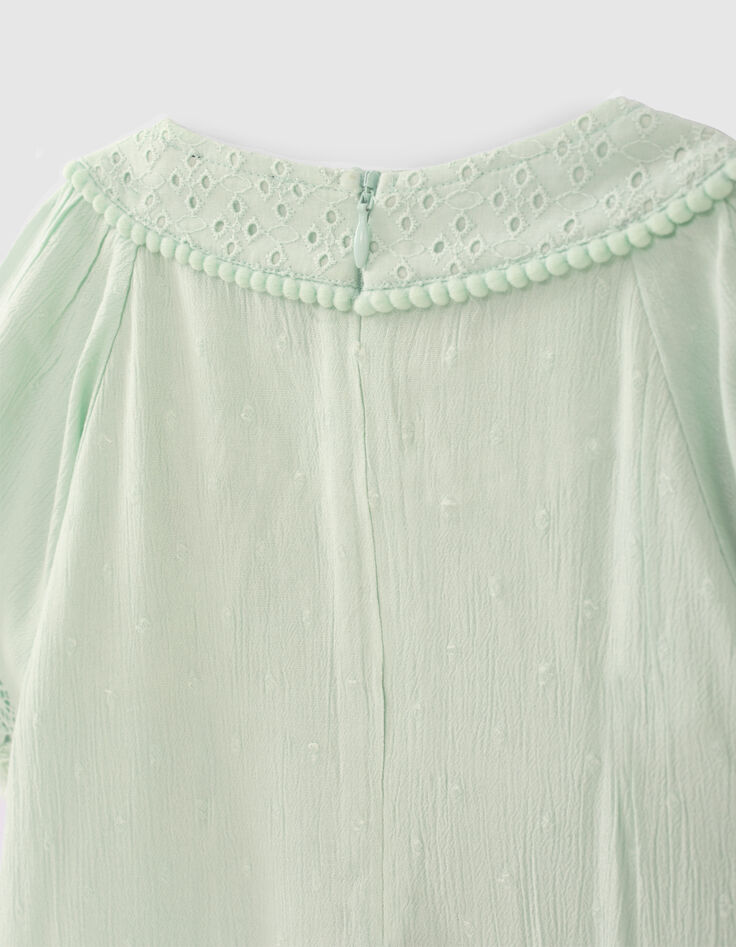 Watergroene blouse frontje broderie anglaise meisjes-6