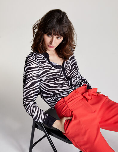Chemise en viscose imprimé zèbre femme - IKKS