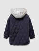 Manteau marine matelassé parementure amovible fille-5