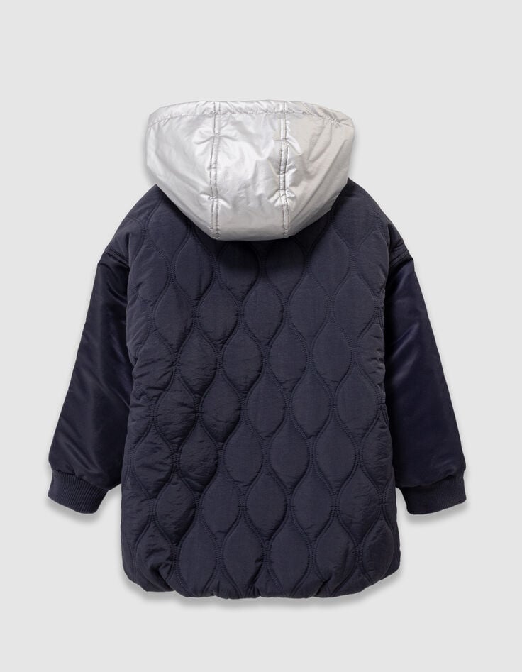 Manteau marine matelassé parementure amovible fille-5