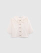 Shirt voor babymeisjes in ecru met kanten kraag-3